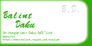 balint daku business card